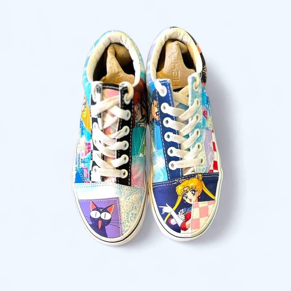 Vans Old Skool Sailor Moon Patchwork Sneakers Size Women 6 Men 4.5 Excellent